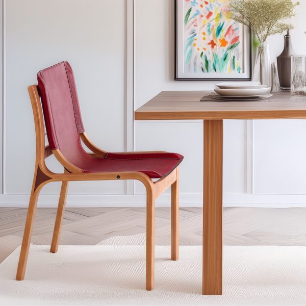 Nova Silla de Cuero y Madera - Imagen 4