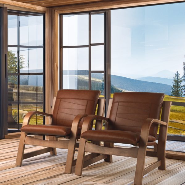 Budi Sillón de Cuero y Madera - Imagen 2