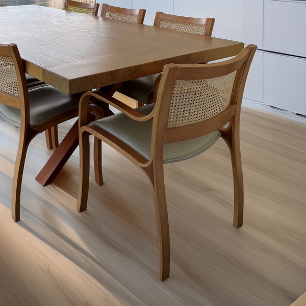 Trento Junco Sitial de Cuero y Madera - Imagen 4