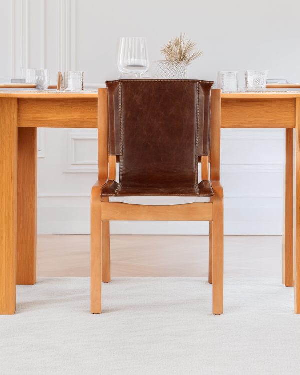 Nova Silla de Cuero y Madera - Imagen 5