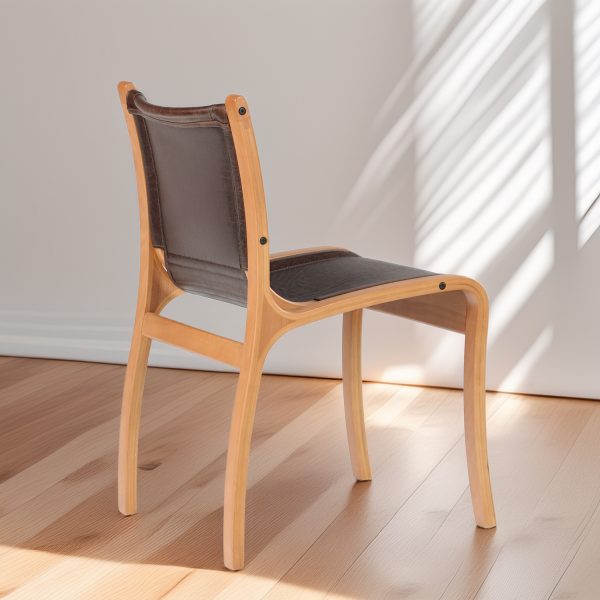 Bilbao Silla de Cuero y Madera - Imagen 2