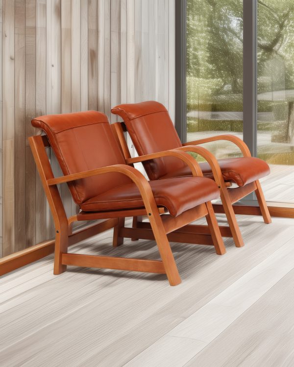 Budi Sillón de Cuero y Madera - Imagen 5