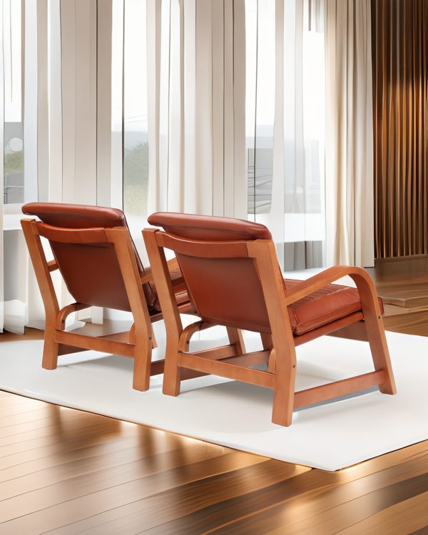 Budi Sillón de Cuero y Madera - Imagen 3