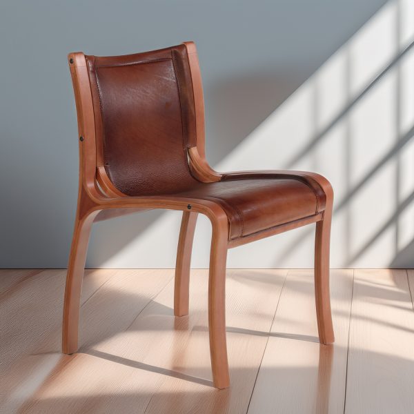 Bilbao Silla de Cuero y Madera - Imagen 4
