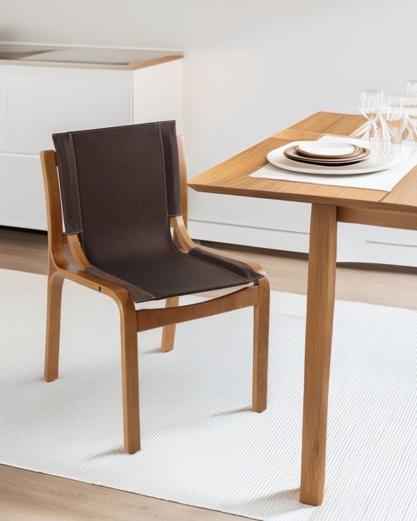 Nova Silla de Cuero y Madera - Imagen 9