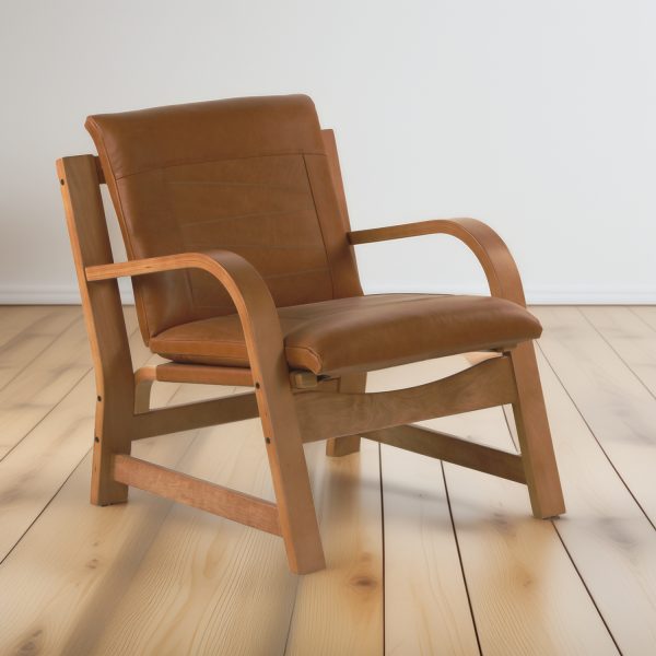 Budi Sillón de Cuero y Madera - Imagen 4
