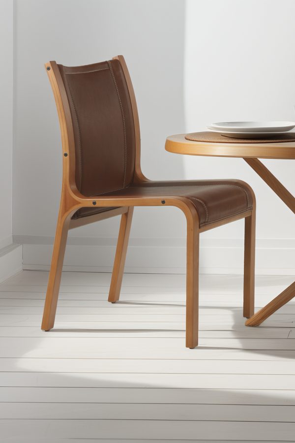 San Marino Silla de Cuero y Madera - Imagen 12