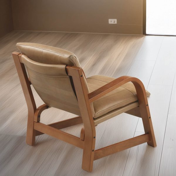 Budi Sillón de Cuero y Madera - Imagen 2