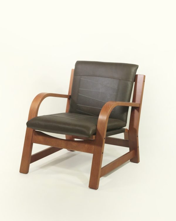 Budi Sillón de Cuero y Madera - Imagen 2
