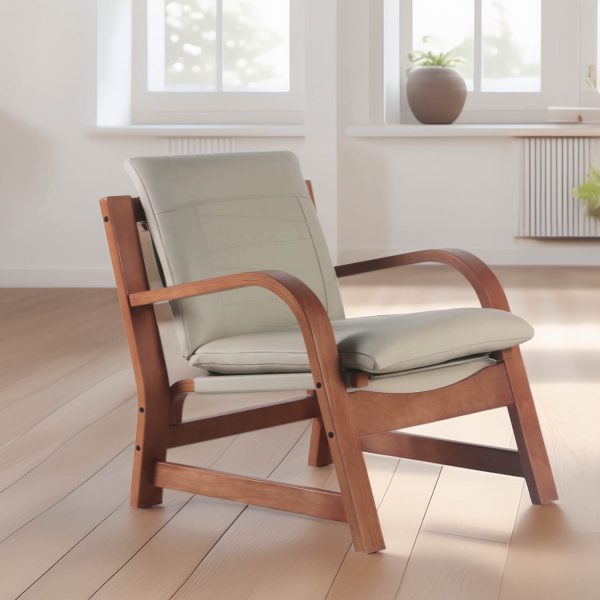 Budi Sillón de Cuero y Madera - Imagen 3