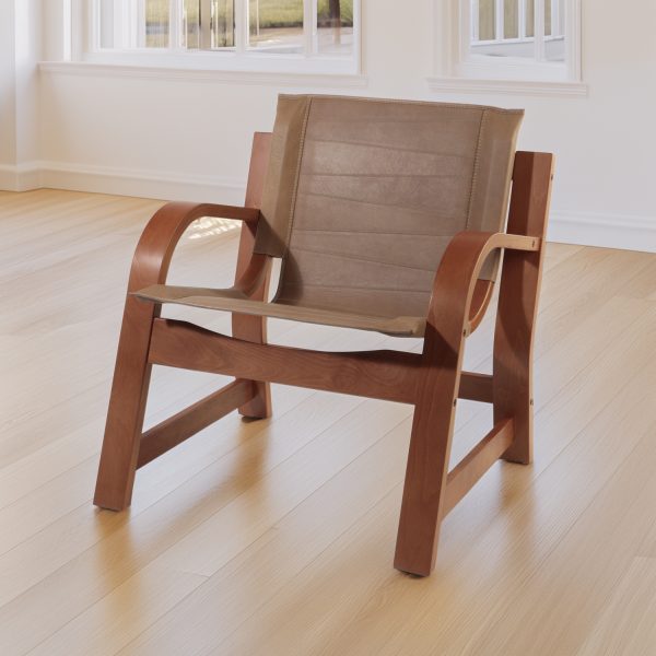 Domani Sillón de Cuero y Madera