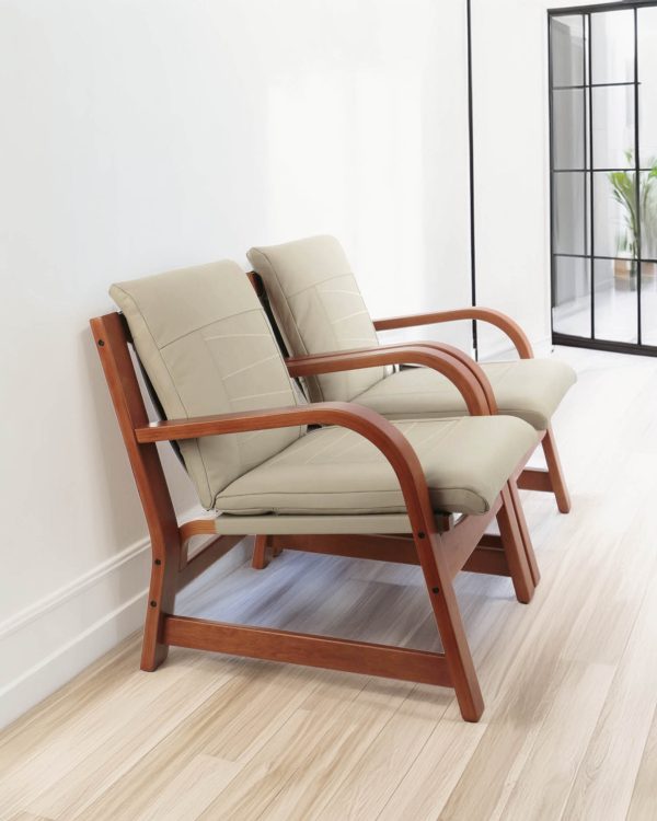 Budi Sillón de Cuero y Madera - Imagen 4