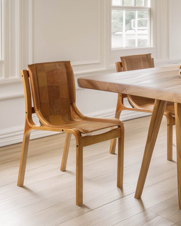 Nova Silla de Cuero y Madera - Imagen 2