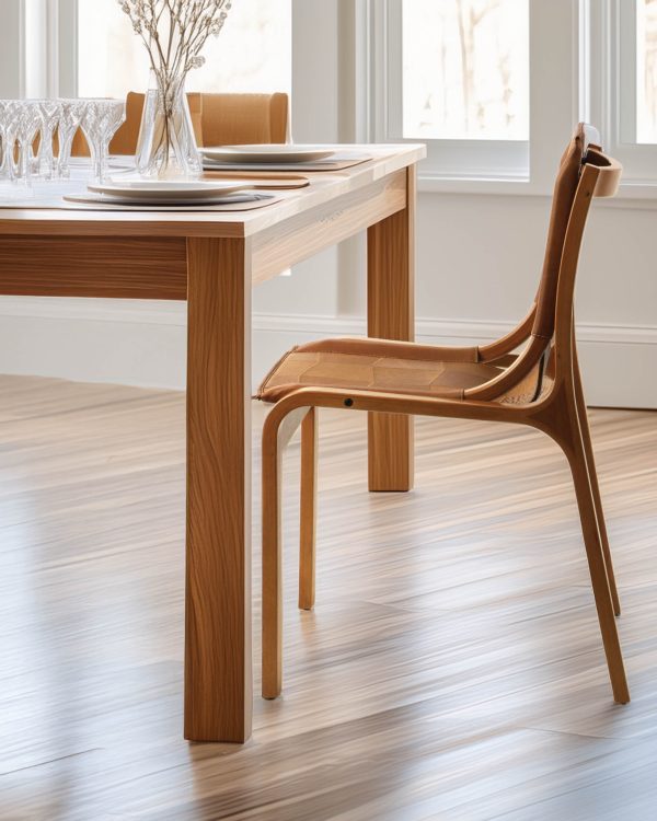 Nova Silla de Cuero y Madera - Imagen 3