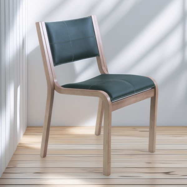 Pluma Silla de Cuero y Madera
