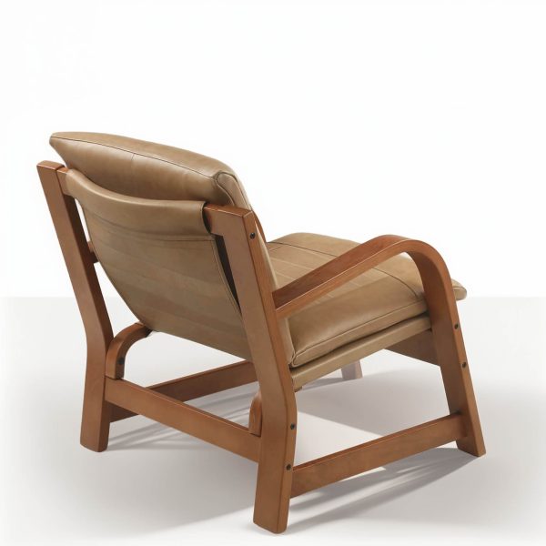 Budi Sillón de Cuero y Madera - Imagen 3