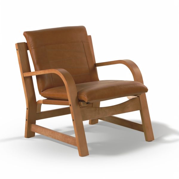 Budi Sillón de Cuero y Madera - Imagen 4