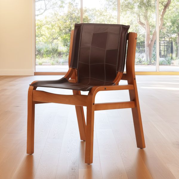 Domo Silla de Cuero y Madera