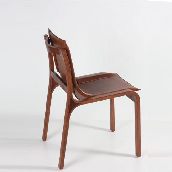 Nova Silla de Cuero y Madera - Imagen 2