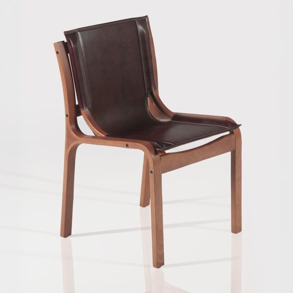 Nova Silla de Cuero y Madera - Imagen 2