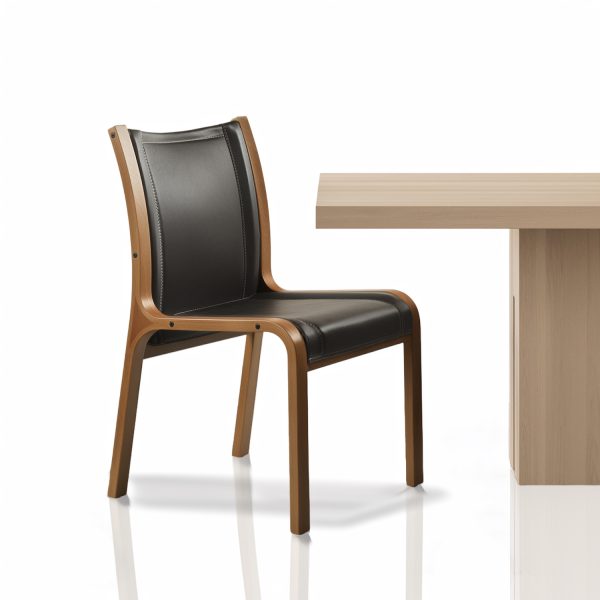 San Marino Silla de Cuero y Madera - Imagen 4