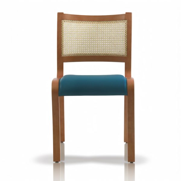 Trento Junco Silla de Cuero y Madera