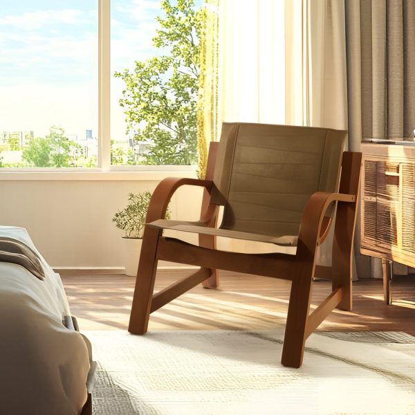Domani Sillón de Cuero y Madera - Imagen 2