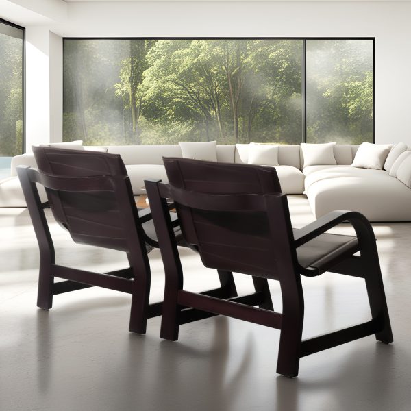 Domani Sillón de Cuero y Madera - Imagen 4