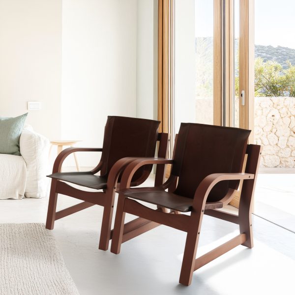 Domani Sillón de Cuero y Madera