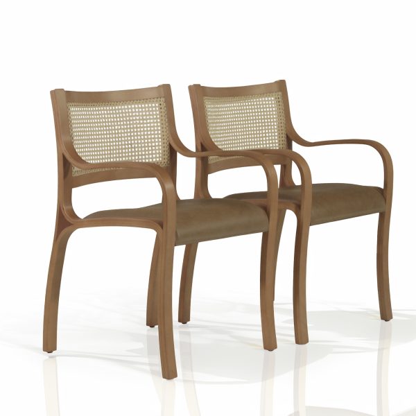 Trento Junco Sitial de Cuero y Madera