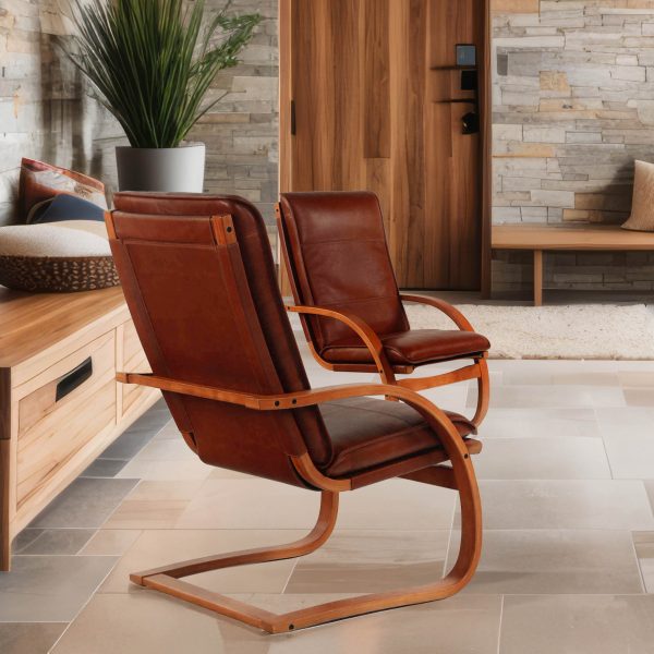 Atacama Sillón de Cuero y Madera - Imagen 2