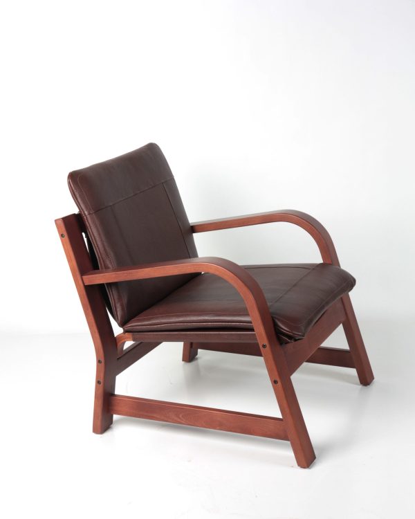 Vicenzo Sillón de Cuero y Madera - Imagen 6