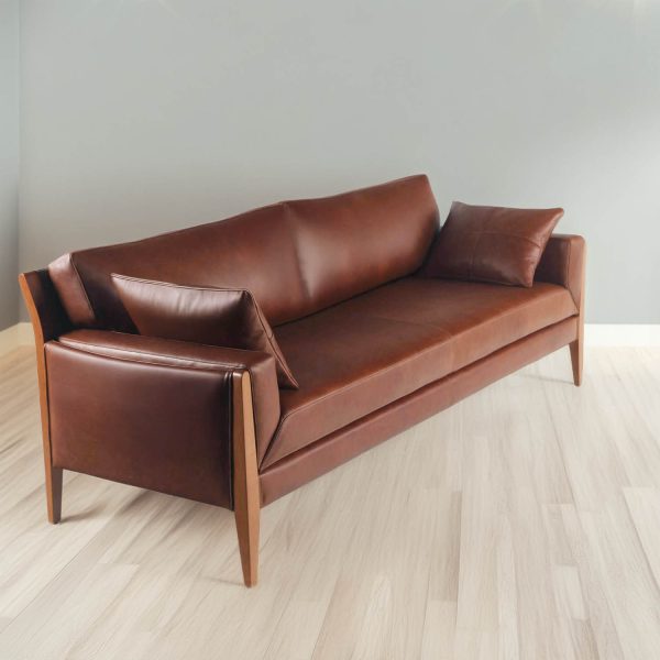 Noma 225 Sofa de Cuero y Madera