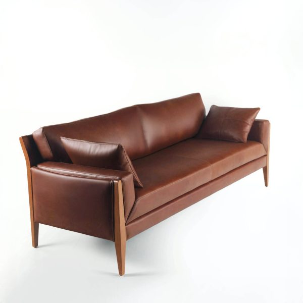 Noma 225 Sofa de Cuero y Madera