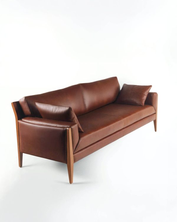 Noma 225 Sofa de Cuero y Madera