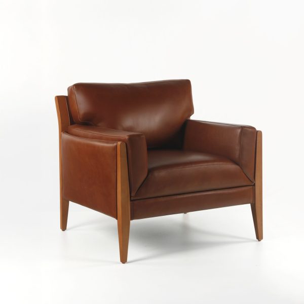 Noma 85 Sofa de Cuero y Madera