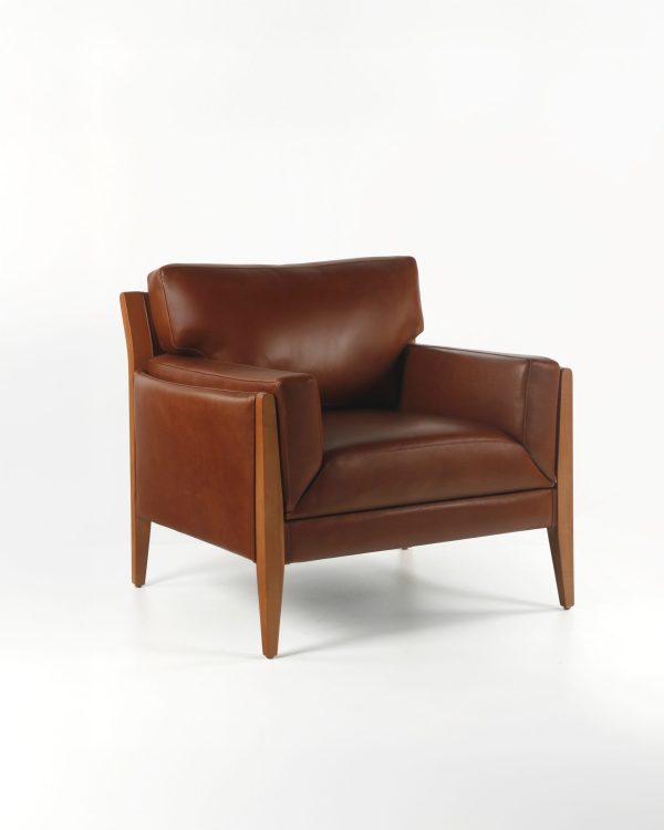Noma 85 Sofa de Cuero y Madera