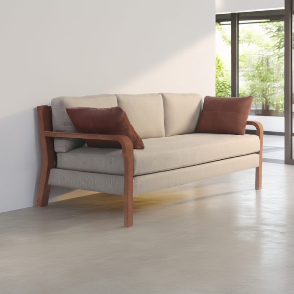 Arlanda 180 Sofa de Cuero y Madera - Imagen 3