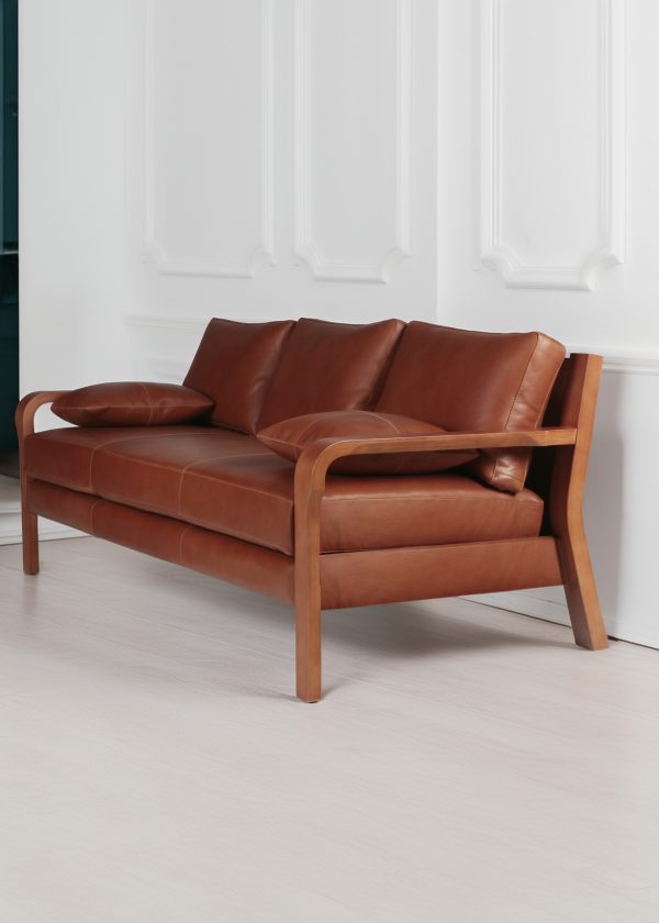 Arlanda 180 Sofa de Cuero y Madera - Imagen 6