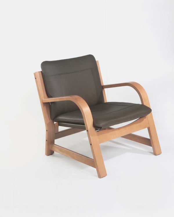 Vicenzo Sillón de Cuero y Madera - Imagen 3