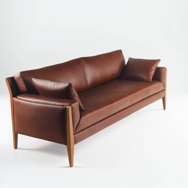 Noma 225 Sofa de Cuero y Madera