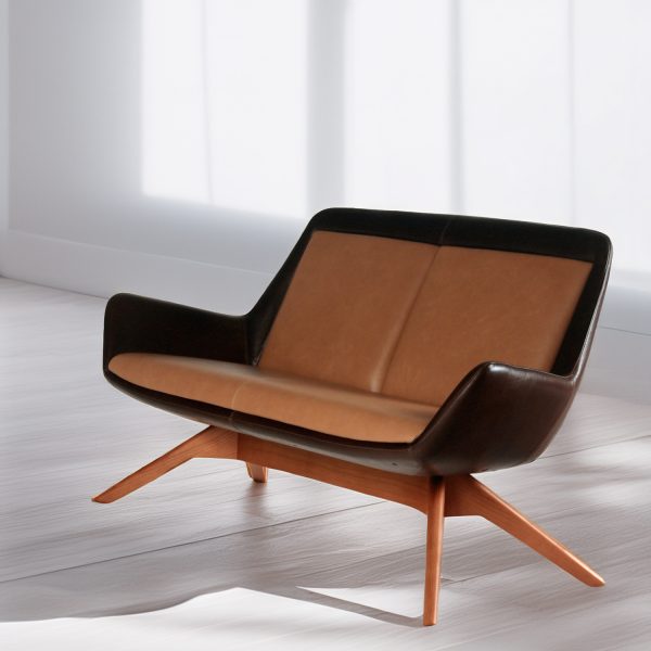 Sofá Sofy | Cuero y Madera | Diseño Italiano