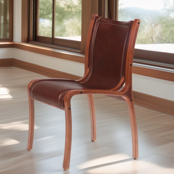 Bilbao Silla Respaldo Alto de Cuero y Madera - Imagen 5