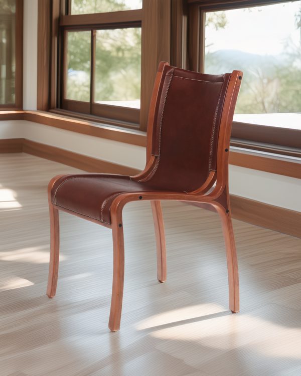 Bilbao Silla Respaldo Alto de Cuero y Madera - Imagen 5