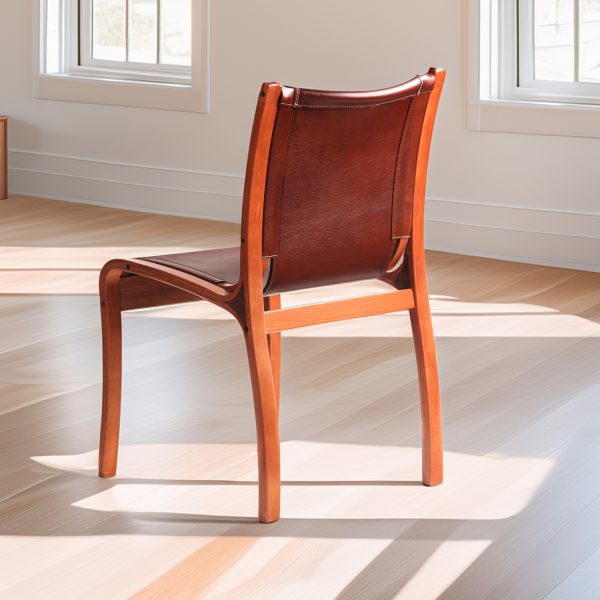 Bilbao Silla Respaldo Alto de Cuero y Madera - Imagen 7