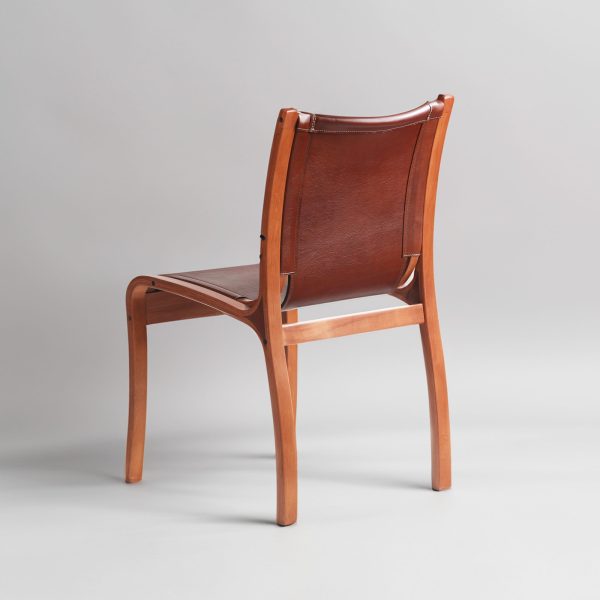 Bilbao Silla Respaldo Alto de Cuero y Madera - Imagen 3