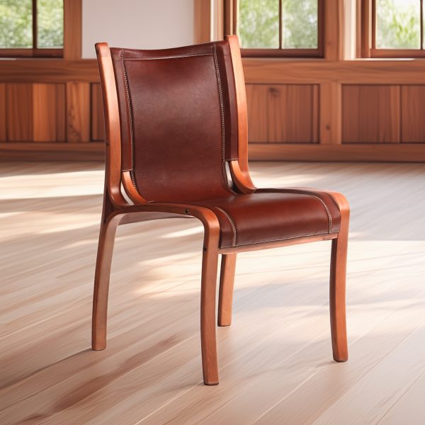 Bilbao Silla Respaldo Alto de Cuero y Madera