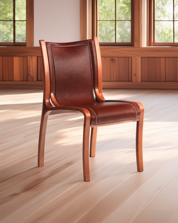 Bilbao Silla Respaldo Alto de Cuero y Madera - Imagen 2