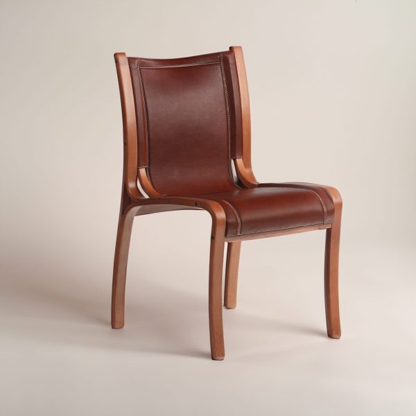 Bilbao Silla Respaldo Alto de Cuero y Madera