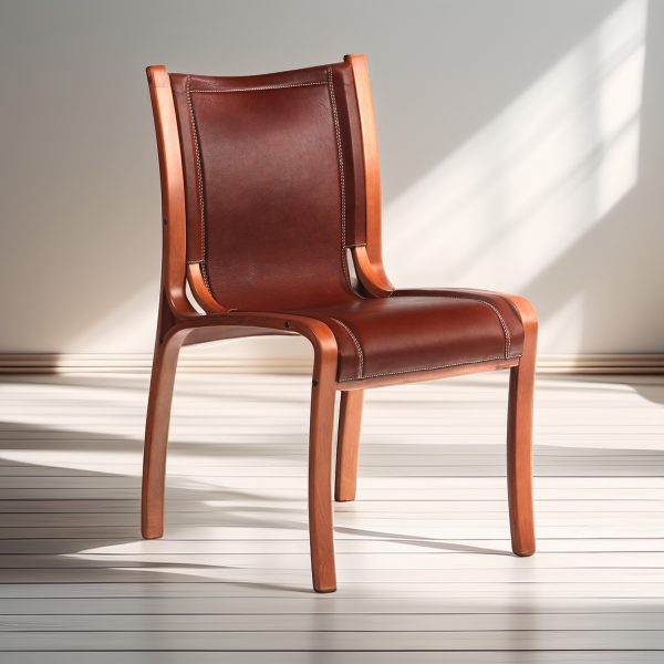 Bilbao Silla Respaldo Alto de Cuero y Madera